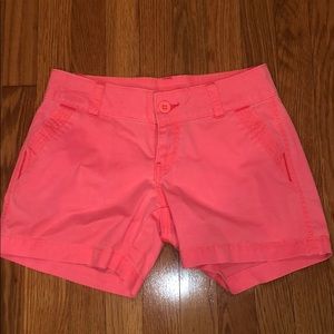 Neon pink shorts